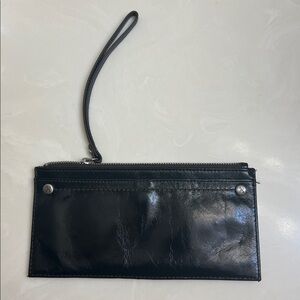 HOBO Black Leather Wristlet